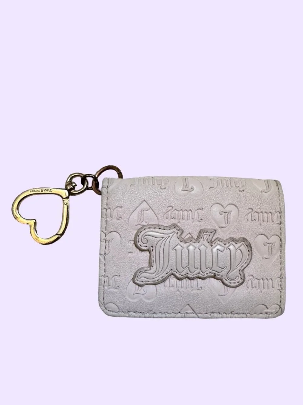 Y2K Juicy Couture Upgrade U Card Case Wallet Powder Pink Blush Heart Keyring